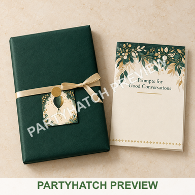 Emerald and Gold Conversation Notebook: a styling example for this party